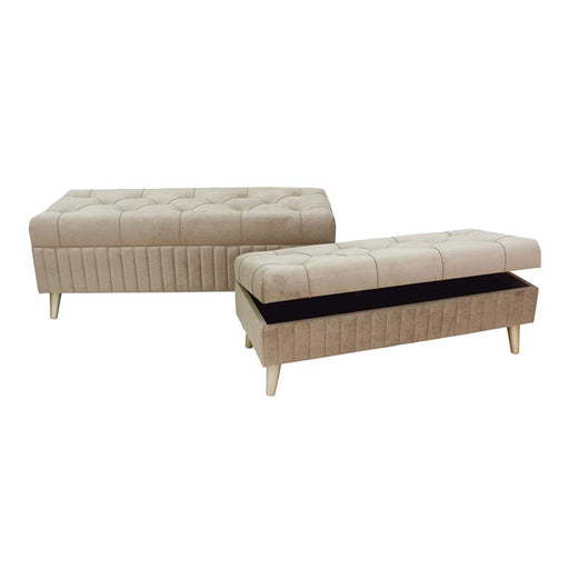 Banqueta com arrumação Velvel Taupe M