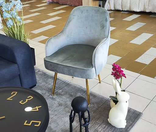 Cadeirão Tecido Velvet Cinza Prata Ruma