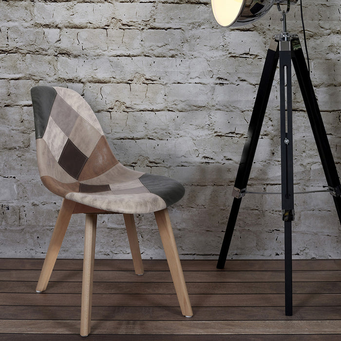 Cadeira Castanha Patchwork Ming