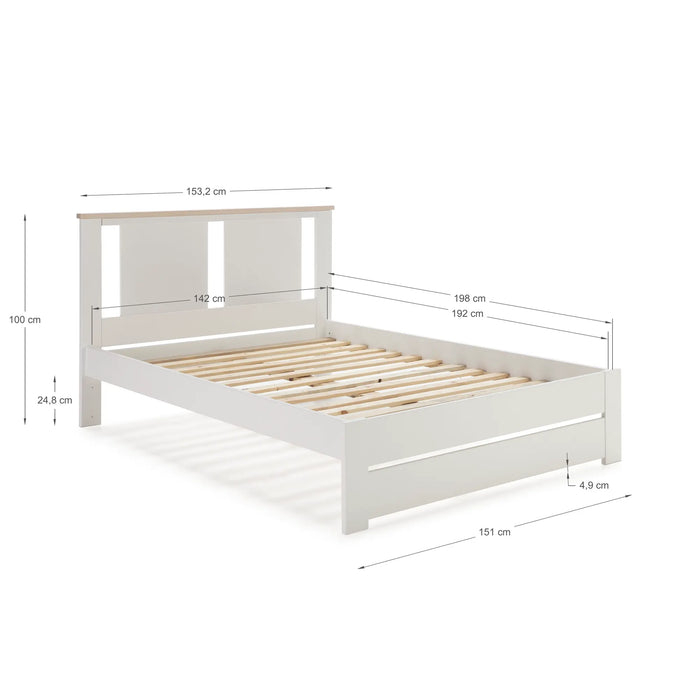 Cama 140x190 Arane Branco/Carvalho
