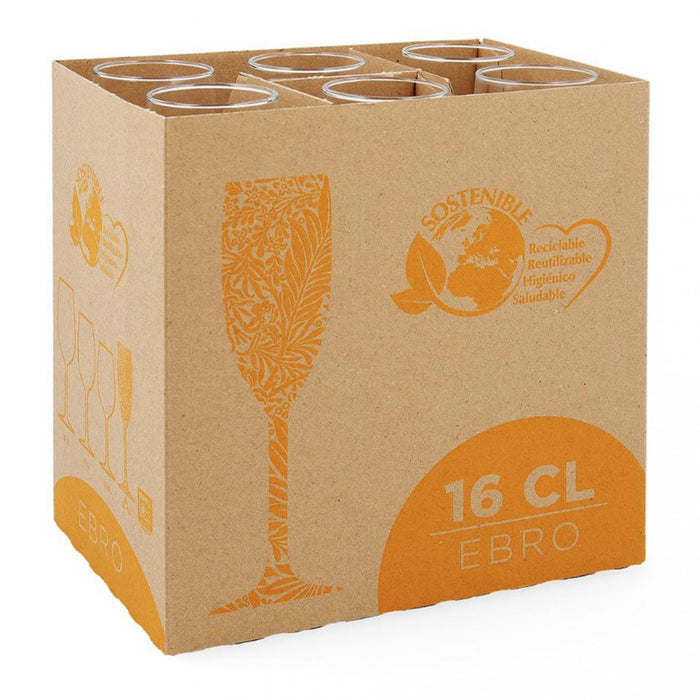 Jogo 6 Copo Flute 16cl Ebro
