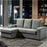 Sofá 3 lugares Chaise Longue Line Antracite