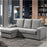Sofá 3 lugares Chaise Longue Line Cinza